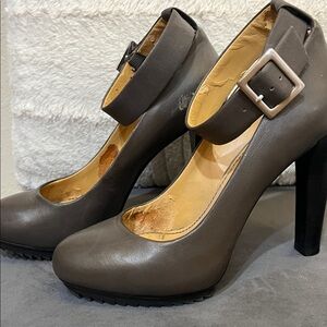 Nine West Charcoal Heels with Ankle Strap